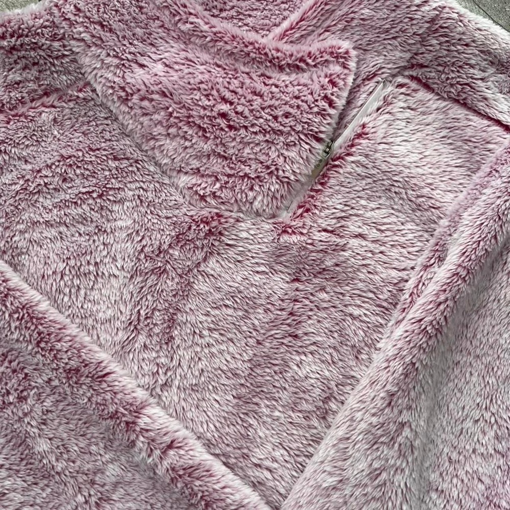 St. John's Bay Pink Faux Fur Pullover with Kangaroo Pouch Women's Size XL - Picture 6 of 8